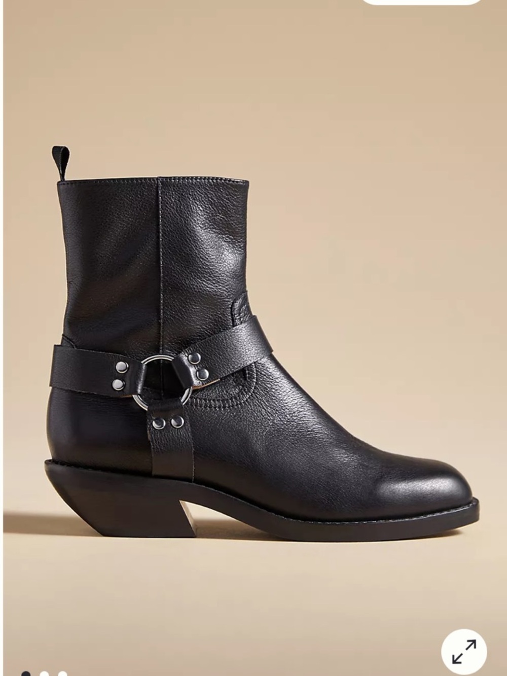 NWT, Anthropologie, Silent D Black Leather Claire Moto Bootie, Size 9